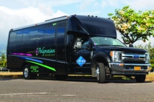 black polynesian adventure charter bus rental
