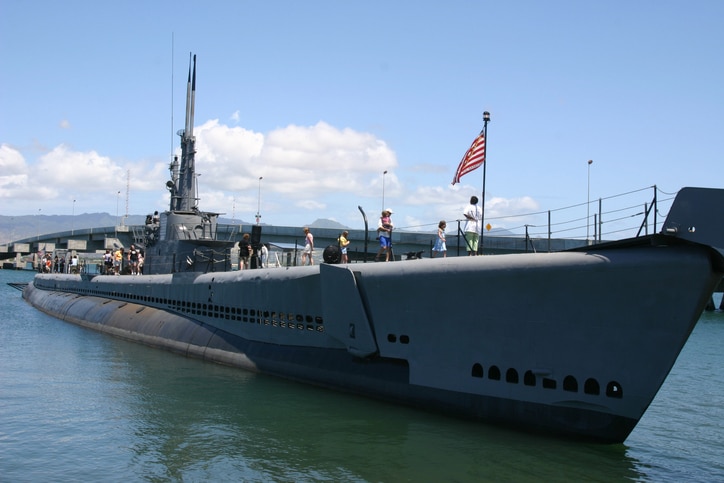 USS Bowfin (SS287) in dock at Pearl Harbor, Oahu, Hawaii